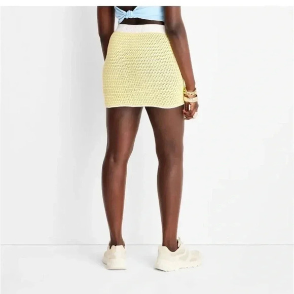 NWT Future Collective Alani Noelle• Womens Crochet Checkered Mini Skirt size XXL - Picture 4 of 11
